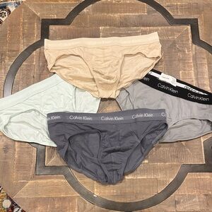 Calvin Klein Assorted Men's Briefs - Beige, Light Blue, Gray, Dark Gray set